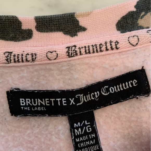 Brunette the Label x Juicy Couture pink leopard print Brunette sweat shirt M|L - Picture 4 of 8